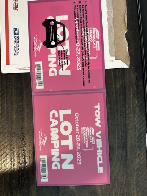 2023 Austin Formula 1 USGP Parking & Camping Tabot N Plus Tow Vehicle