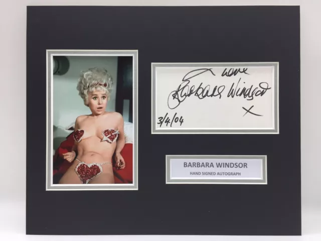 RARE Barbara Windsor Carry On Signed Photo Display + COA AUTOGRAPH