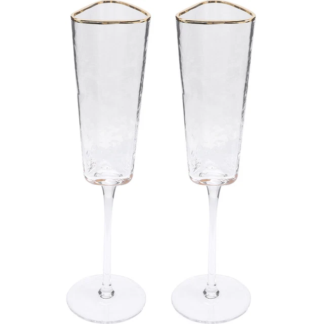 2 piezas flautas de champán cristal copas de champán beber copas para Home Bar Hoc