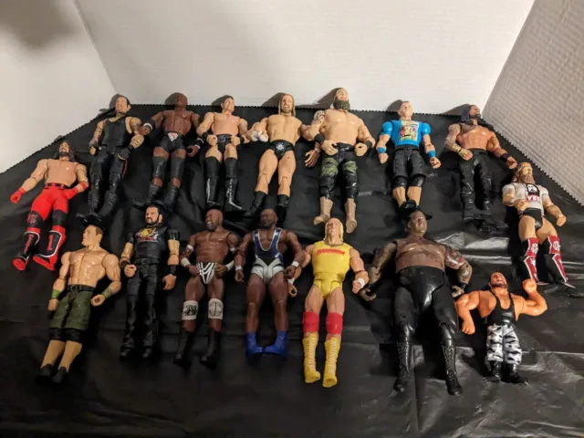 Huge Lot 71 JAKKS Plus other WWE Wrestling Action Figures + Belts