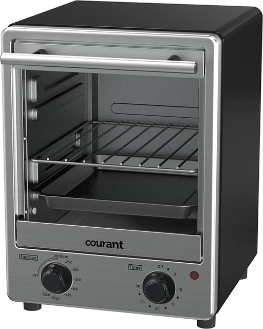 Toaster Oven Space Saving Design Toastower Tempered Glass Door Stainless Steel