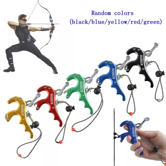 Compound Bow Release Aids 4 Finger Grip Thumb Trigger Caliper Archery Hunting