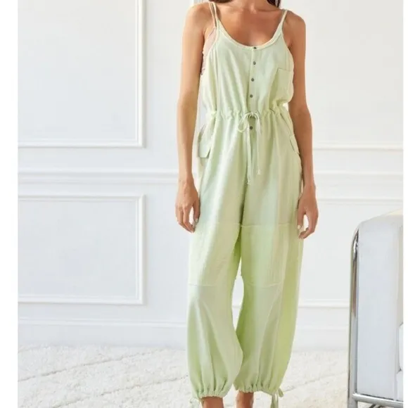 Out From Under Urban Outfitters Cadence Mint Green Jumpsuit Boho Lagenlook L