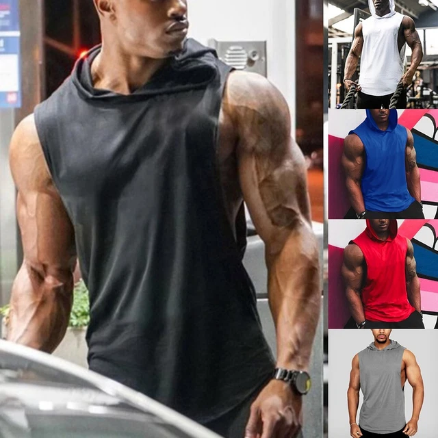 Brand New Mens Tank Tops Hoodie M-3XL Plus Size Sleeveless Workout Tee
