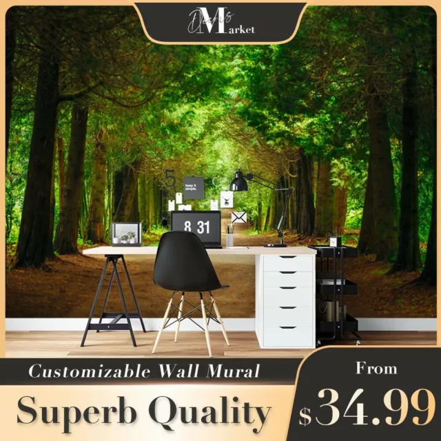 Road Path Forest Forest Green 3D Wall Mural Australia Designer Wallpaper Murals