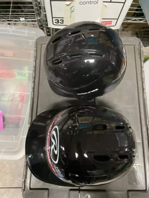 Lot of 2 Rawlings R16 Velo Baseball Batting Helmet Junior, Black (Sold As Is)