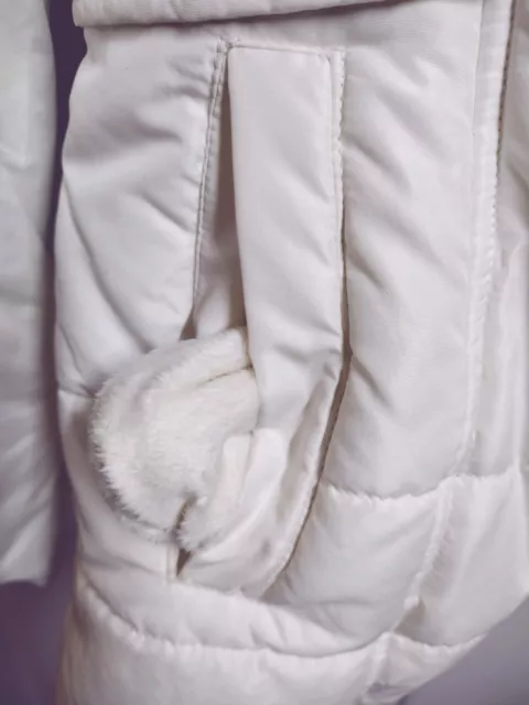 COVINGTON QUILTED WHITE Winter Hooded Coat Jacket Womens Sz M Midweight ...