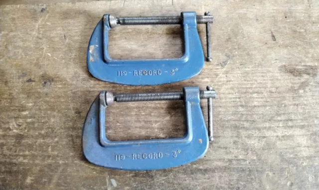 2 x RECORD 3" G CLAMPS