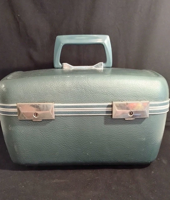 Vintage 1960s Magnalite Train Case Makeup Travel Suitcase Luggage 3