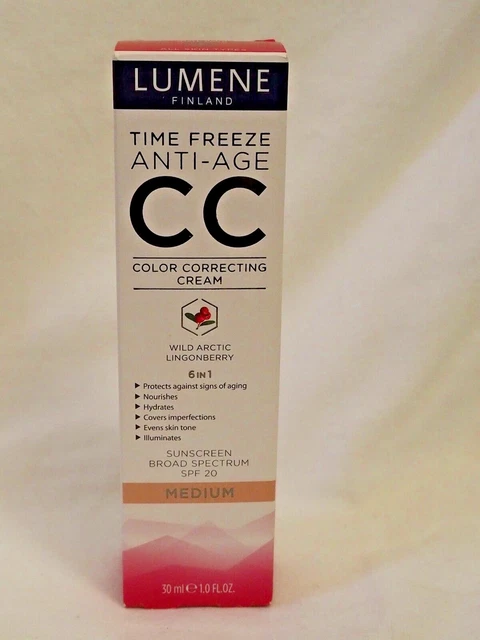 NIB Lumene Time Freeze Anti-Age CC Color Correcting Cream BB2016, choose color