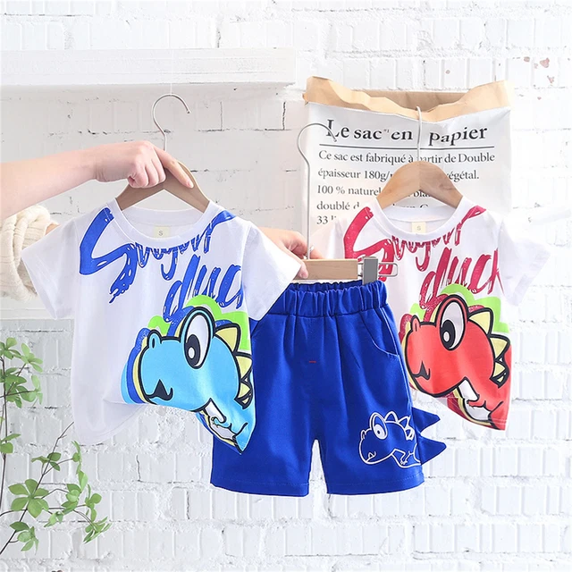 Toddler Kids Baby Boys Girls Clothes Summer Short Sleeve Dinosaur T Shirt Tops