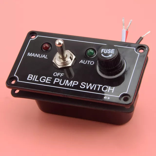 Bilge Pump Switch & Alarm Panel Boat 12V pre-wired & ready to fit White