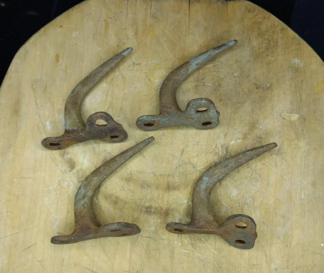 Old Meat Hook Coat Towel Hanger Rustic Wrought Iron Vintage 1800’s lot of 4