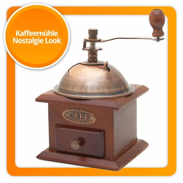 Antike Kaffeemühle Nostalgie Hartolz & Messing Rustikal für Kaffee Mahlen