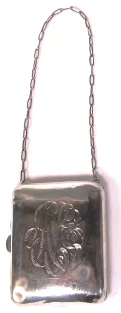 Vintage 1920-1940 Webster Co. Sterling Silver Mini Purse Monogram "MLE"