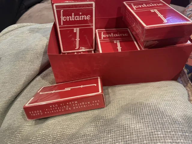 BRAND NEW Brick of Red Fontaine Cranberry Playing Cards rare 12 decks sealed! 