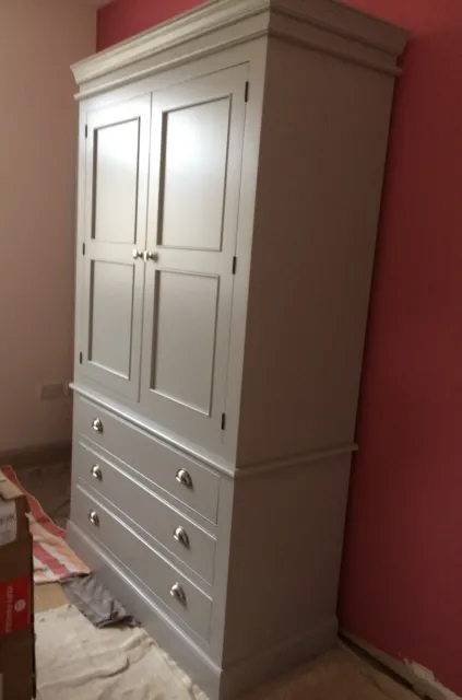 Wardrobe - Painted 2 door 3 drawer Edwardian style