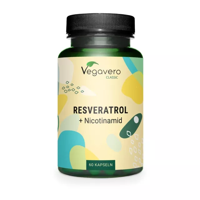 RESVERATROLO 500 mg | con NICOTINAMIDE Vitamina B3 | 100% Trans-Resveratrolo ...