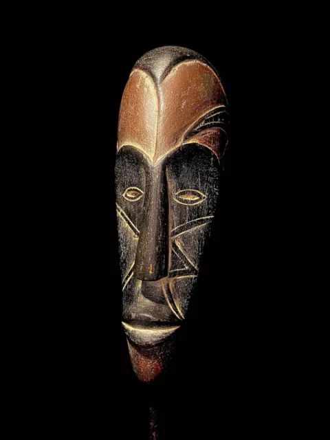 Vintage Hand Carved Wooden Tribal African Art Face mask Fang Mask-3111
