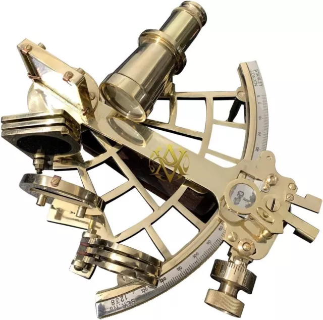 Maritime Vintage Brass Sextant Brass Finish Nautical Ship Boat Instrument Gift 2