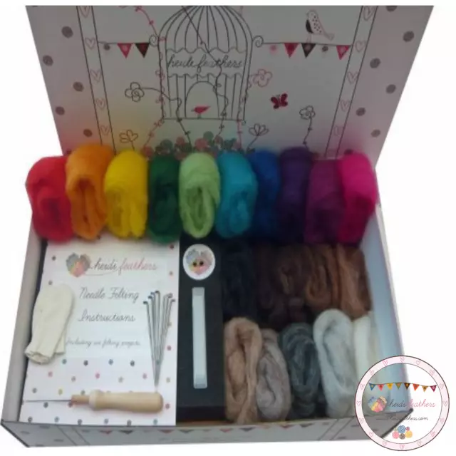 Heidifeathers® Needle Felting Kit - 'Carded Sliver Wool'  Easy Fast Felting Wool 2