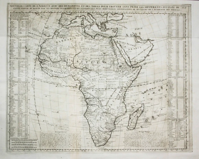 AFRICA CONTINENT AFRIQUE Map Carte Gravure sur Cuivre Engraving Chatela