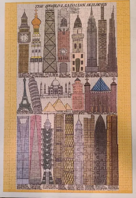 Pomegranate Art Piece 500 Pc Jigsaw Puzzle "World Landmark Buildings" 18" by 27"