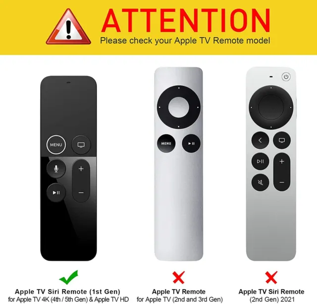 Silicone Protective Case Cover for Apple TV 4 4K 5th Remote Control Shockproof 3