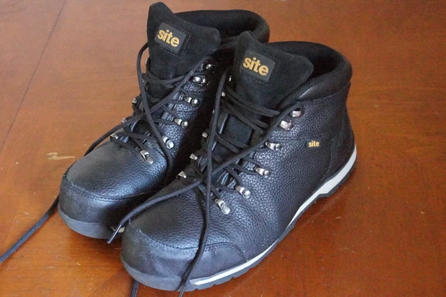 SITE METEORITE BLACK Safety Steel Toe Work Boots Size 12 EU 46