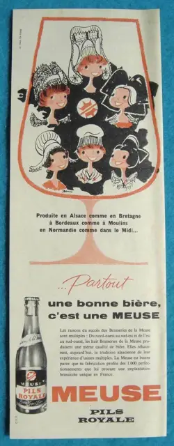 Publicité Papier - Bière Meuse Pils Royale de 1958