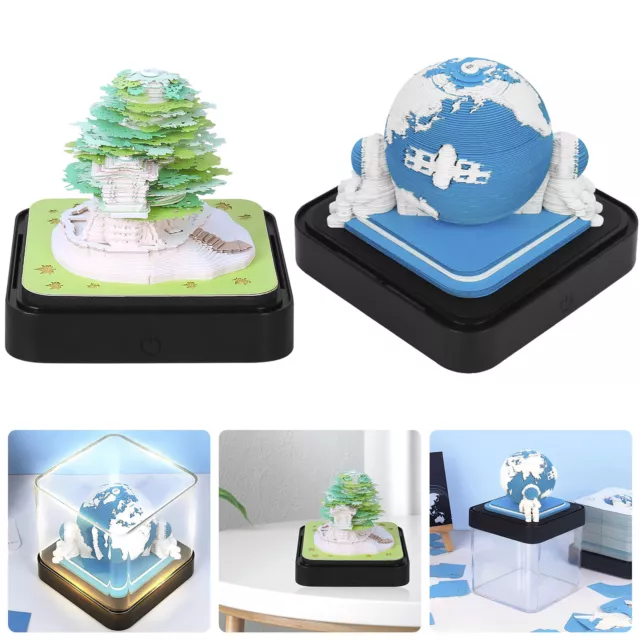 3D Memo Pads Calendar Creative LED Lights Notepad 3D Paper Christmas Gifts Decor