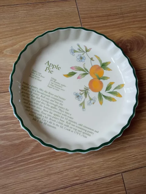 VINTAGE CLOVERLEAF PEACHES & CREAM Tart/Pie OVEN DISH with recipe