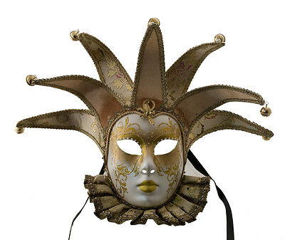 Mask from Venice Volto Jolly IN Bavaria Yellow And Golden 7 Spikes Muse 1597