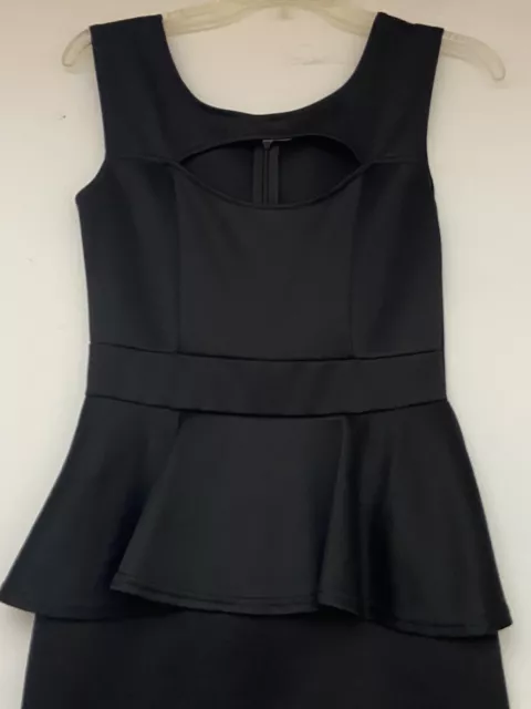 Unbranded Black Sleeveless Mini Peplum Dress (sku 431) 2