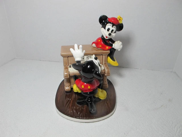 Disney Mickey & Minnie Mouse Vintage Style Piano Figurine Porcelain fr Japan