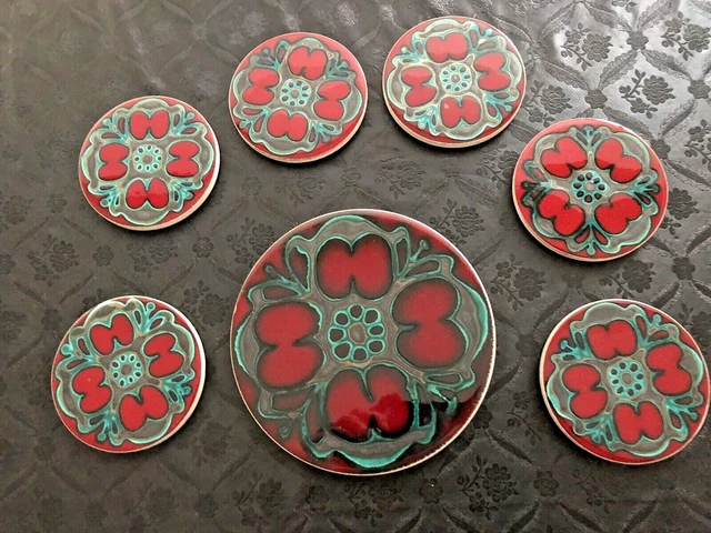 2 dessous de verres Carreaux de ciment - Céramique et Liège