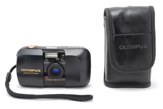 【NEAR MINT】Olympus Mju μ Panorama Black Gold 35mm Film Camera From JAPAN