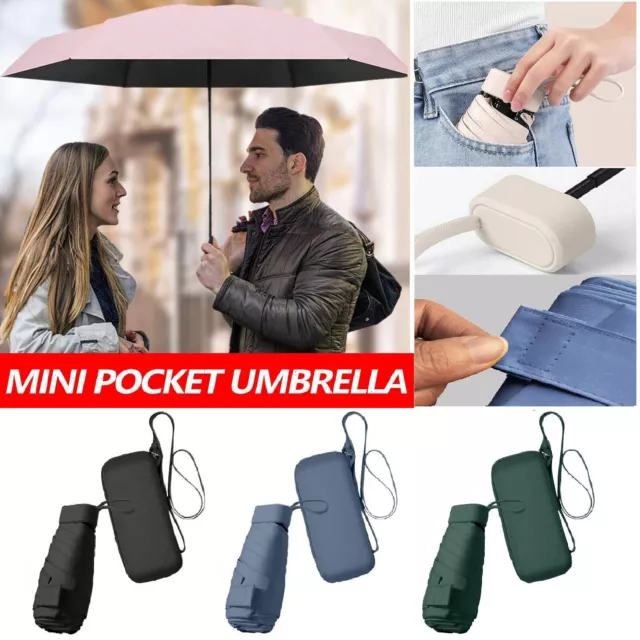 Mini Pocket Umbrella Anti-UV Sun /Rain Windproof 6 Folding Ultra Light Umbrella