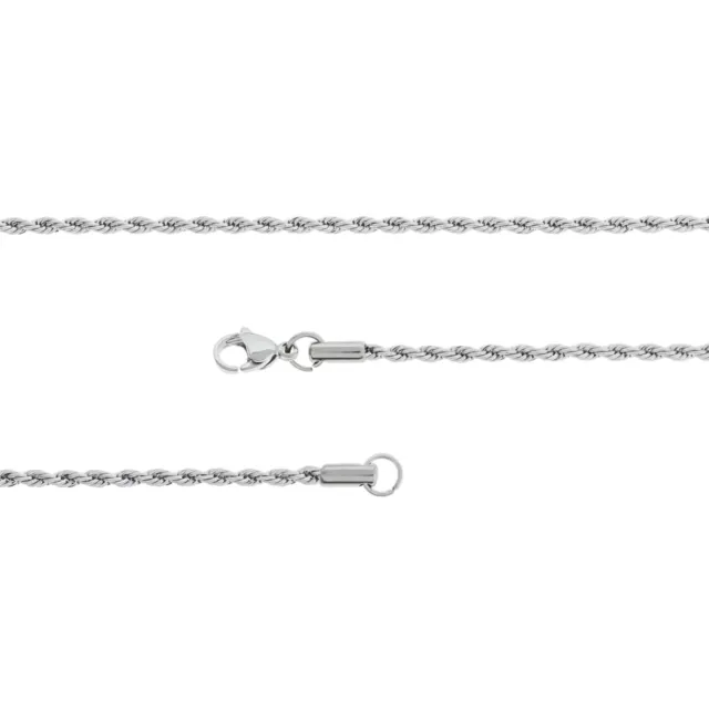 Stainless Steel Rope Chain Necklaces 18.5" - 2mm - 5 Necklaces - N035