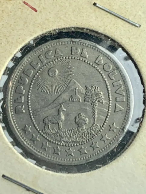 1937 Bolivia 10 Centavos Excellent Condition Scarce KM# 180 Latin America Coin
