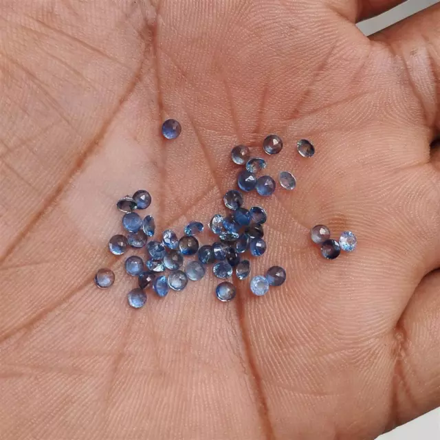 Wholesale Lot 2.5mm Round Facet Natural Blue Sapphire Loose Calibrated Gemstone