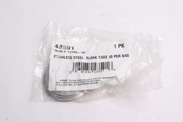 (10-Pk) C.H. Hanson Round Blank Tags Stainless Steel 2" Dia. 43591