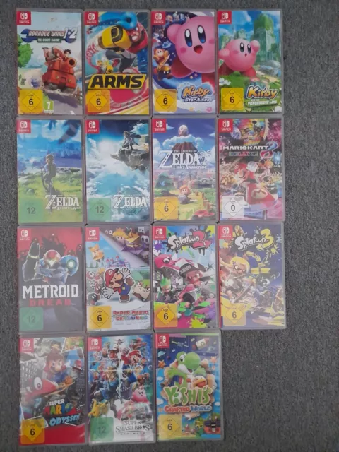 15 Spiele Nintendo Switch (Mario, Zelda, Smash, Splatoon, Kirby, Metroid, Yoshi)