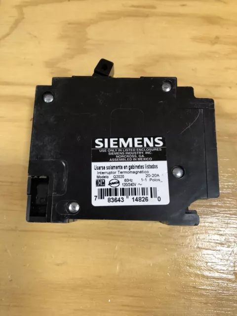 Siemens Q2020 1-Pole Tandum 20-Amp/20-Amp 120/240V Plug-In Circuit Breaker