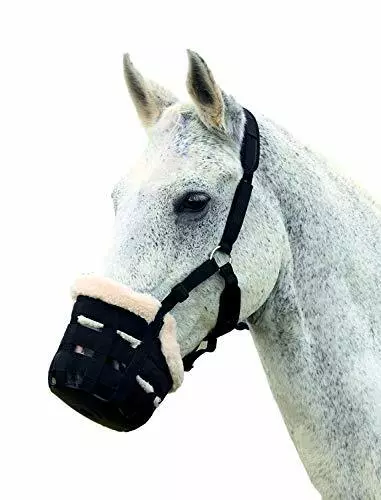 Shires Deluxe Grazing Muzzle Black Pony