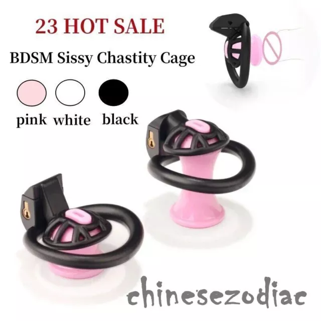 Sissy Reverse Chastity Cage Negative Negative Mini Cage Lightweight with 4 Rings