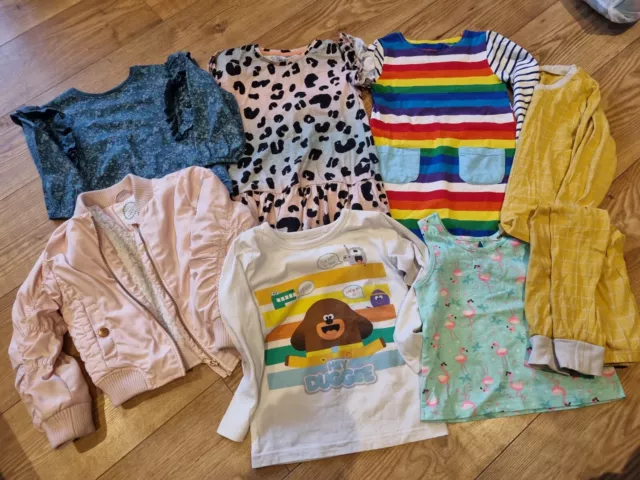 Girls Clothes 4-5 Years 7 Piece Bundle Dress Tops Jumpers Pink Bomber Next GC