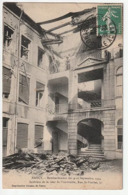 NANCY - Meurthe & Moselle - CPA 54 - War Bombings - 31 rue st Nicolas