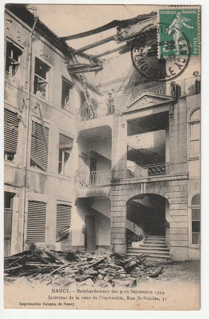 NANCY - Meurthe & Moselle - CPA 54 - Bombardements Guerre - 31 rue st Nicolas