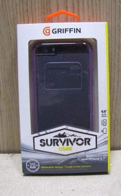 iPhone 6 6S violet et clair Griffin survivor core 4,7" bords de pare-chocs durs